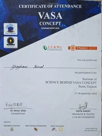 Science Behind VASA Concept stroke rehabilitation seminar certificate